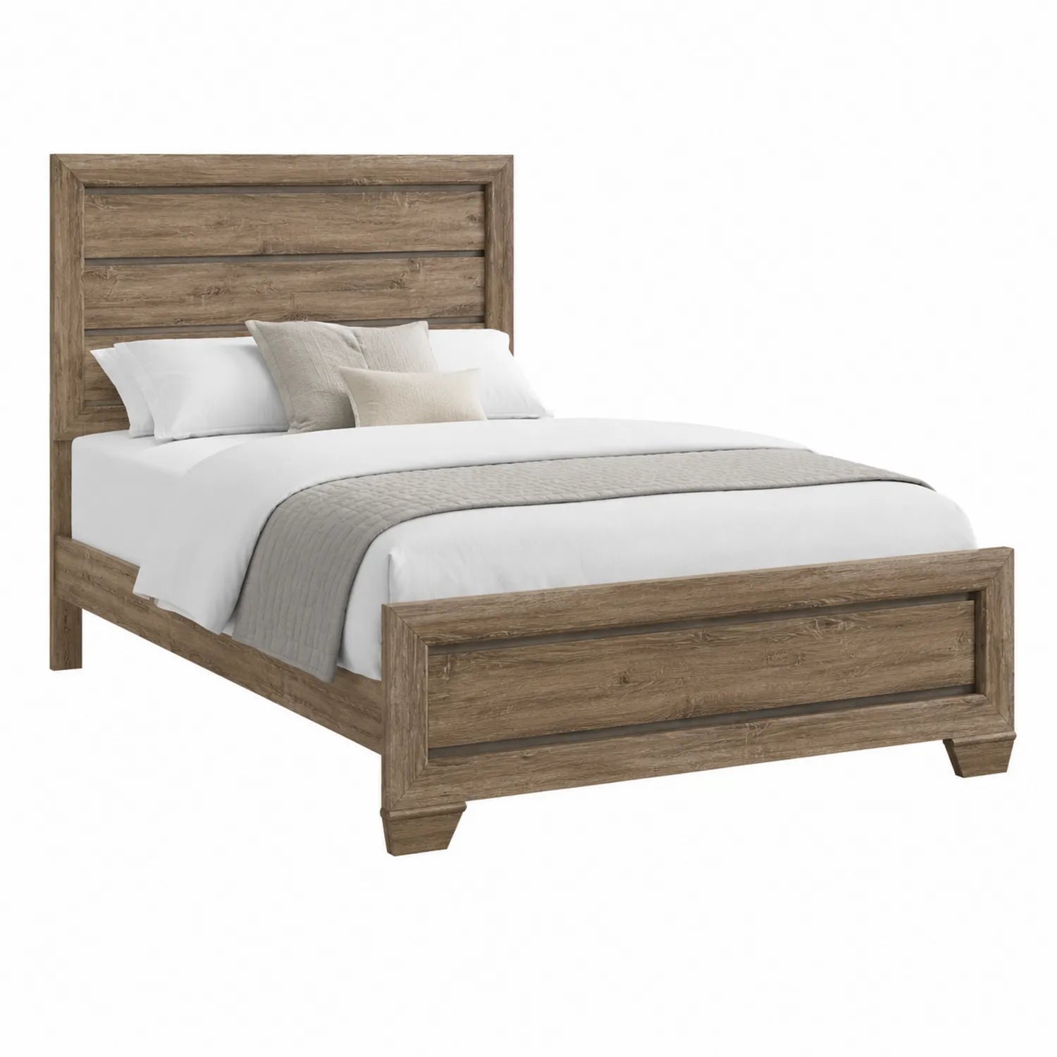 Letto matrimoniale in legno effetto naturale 200x160 cm
