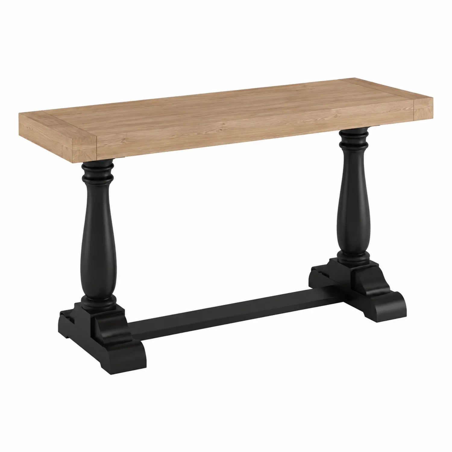 Tavolo rettangolare in rovere e metallo nero 150x75x80 cm