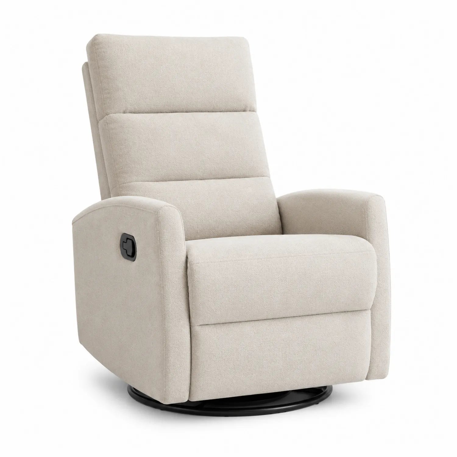 Poltrona reclinabile in tessuto crema con funzione girevole 70x85x110 cm