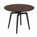 Tavolo rotondo in legno e metallo nero, diametro 90 cm