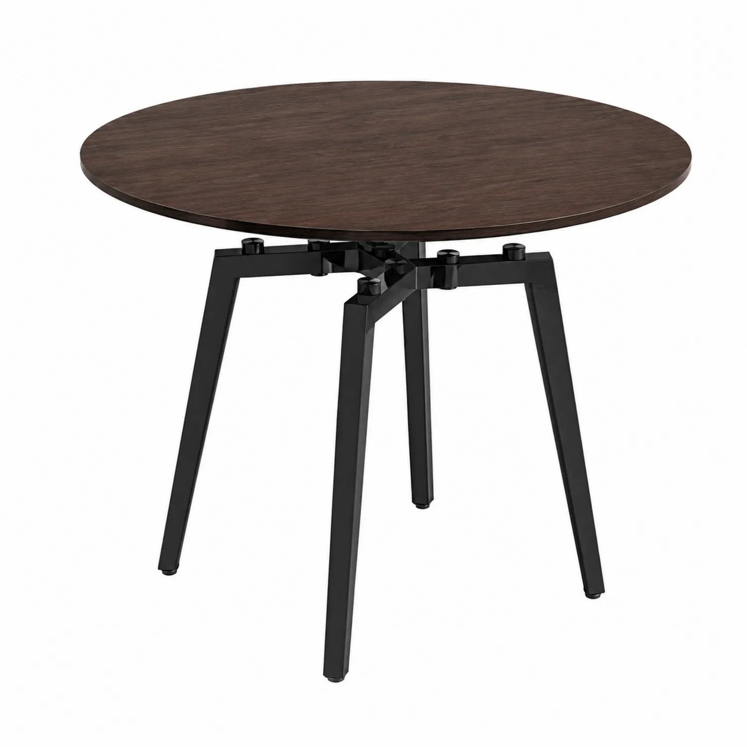 Tavolo rotondo in legno e metallo nero, diametro 90 cm