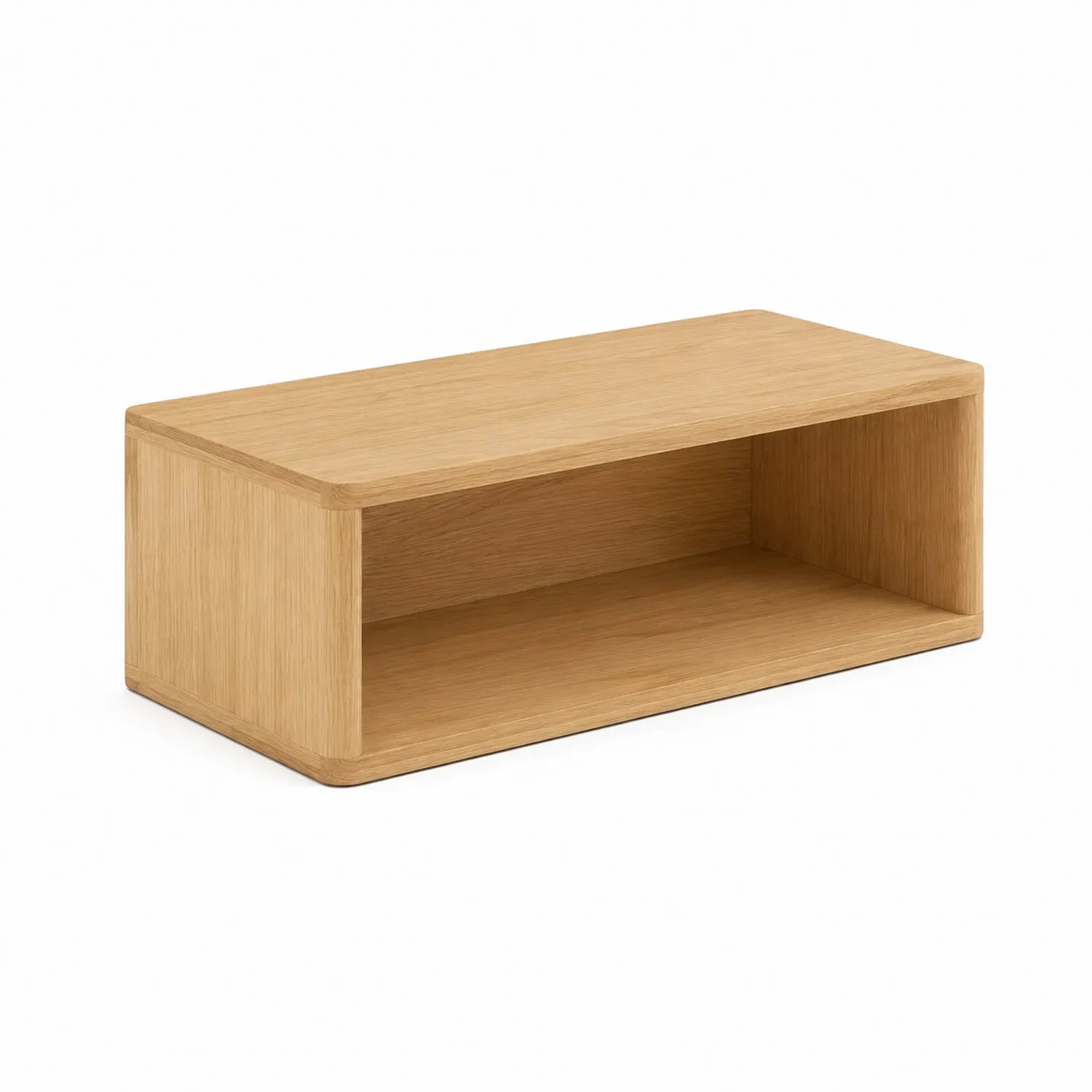 Comodino rettangolare in legno di rovere massiccio naturale 60x30x20 cm