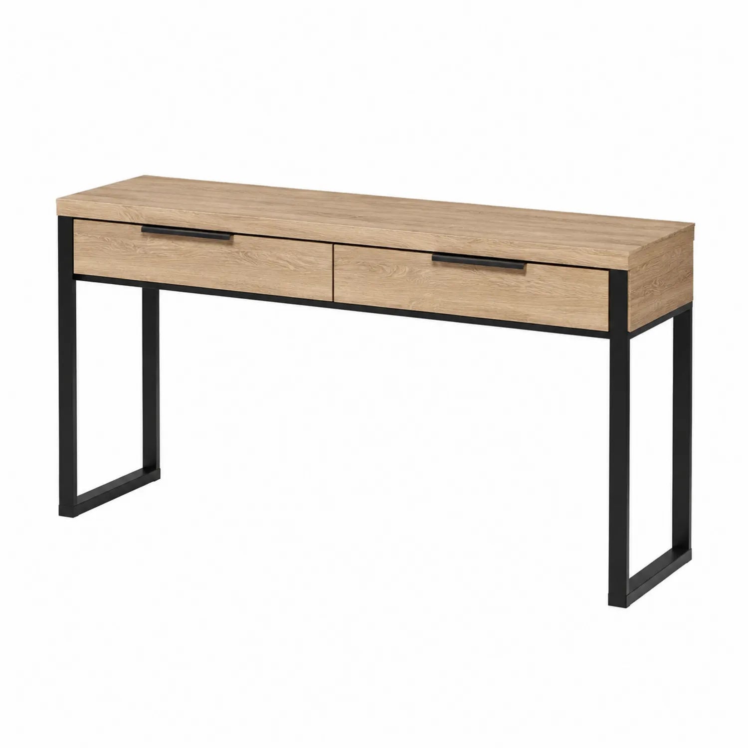 Consolle Rettangolare con Cassetti in Legno e Metallo