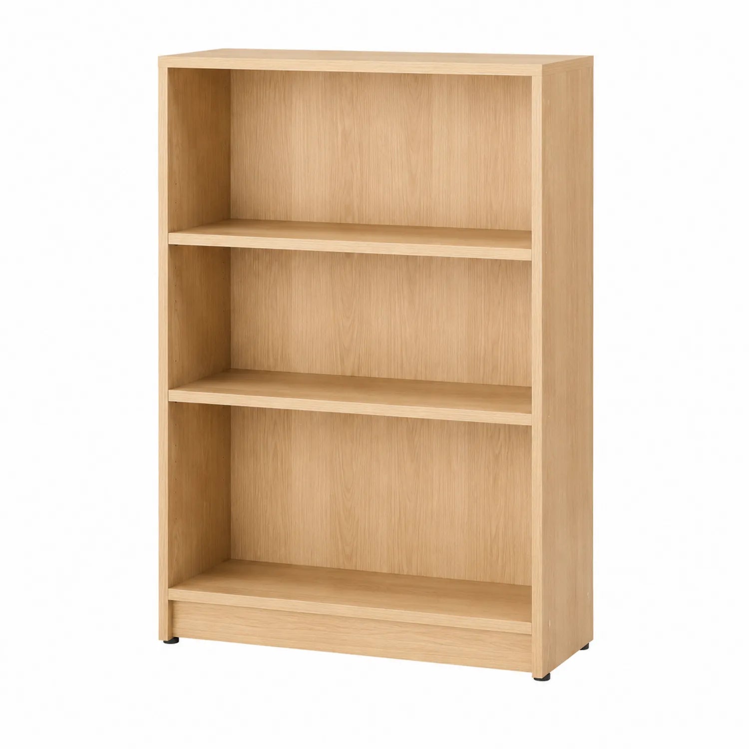 Libreria in legno chiaro con 3 ripiani 120x80x30 cm