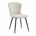 Sedia in tessuto crema con gambe in metallo