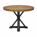 Tavolo da pranzo rotondo in legno e metallo nero Ø120 cm