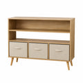 Libreria in Legno con Cassetti in Tessuto 80x30x90 cm
