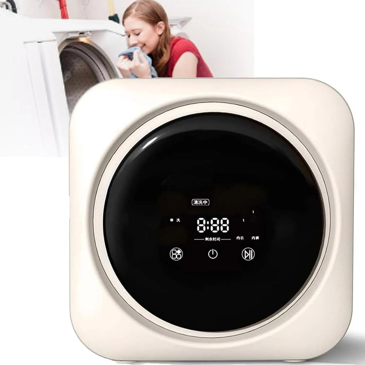 Lavatrice, 4 programmi, 3 kg, portatile, touch, cestello frontale completo da 3 kg, touch screen