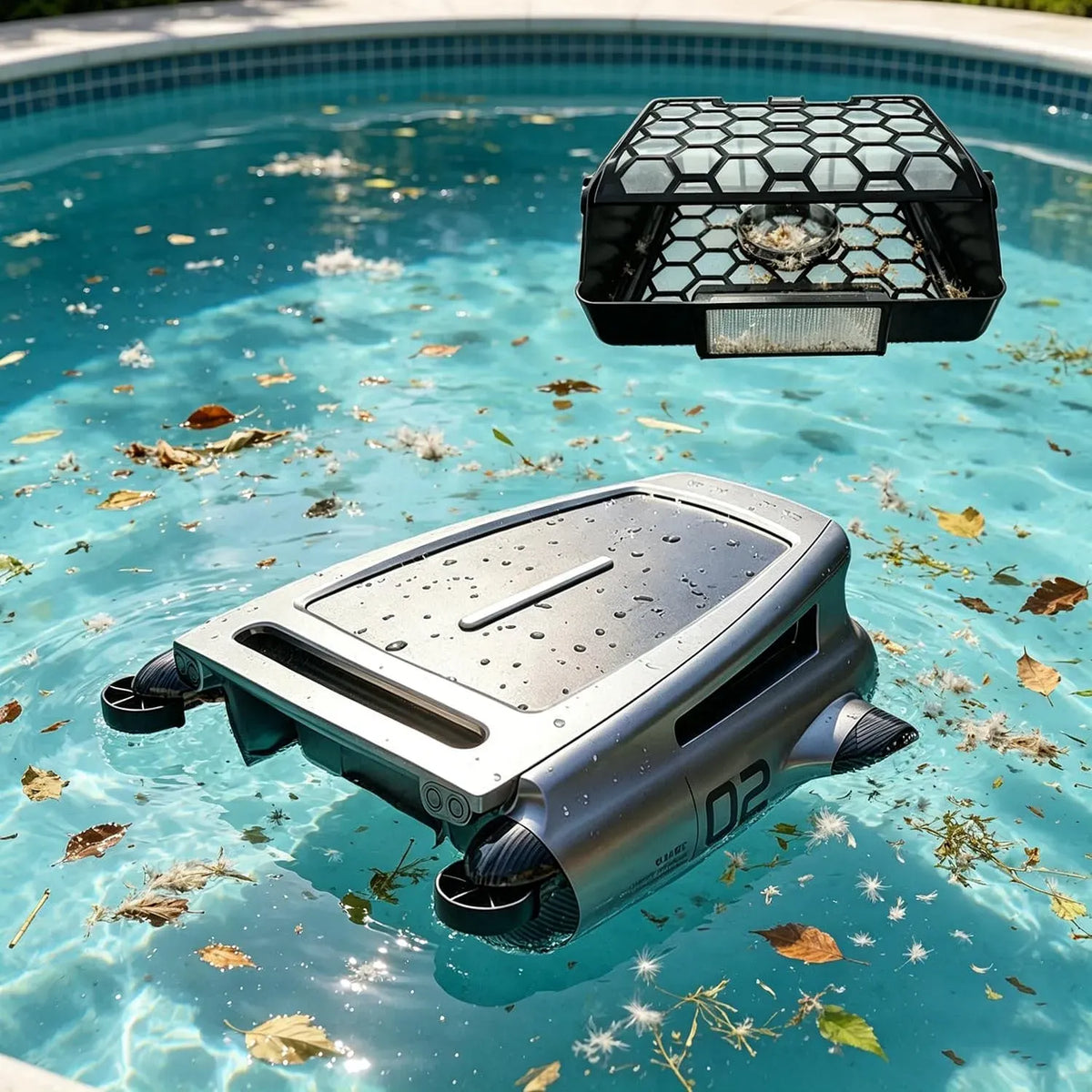 Aspirapolvere, filtraggio 450 μm per acqua cristallina, durata 20 ore, copertura 200㎡
