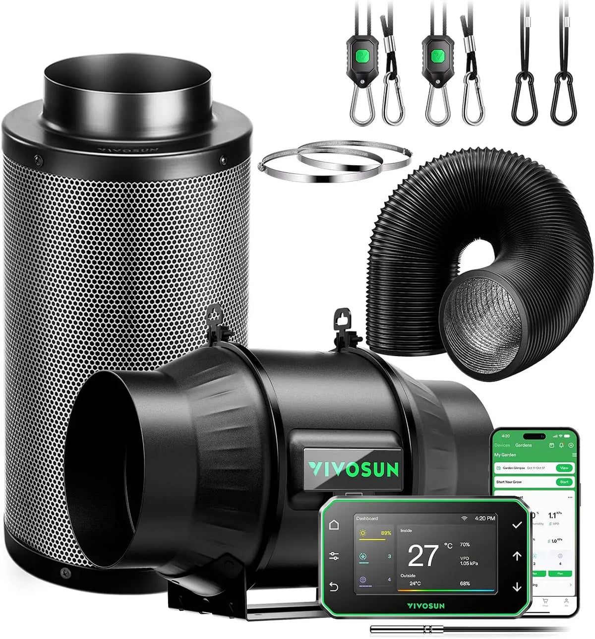 Ventilatore, VIVOSUN E42A, 2 zone di temperatura