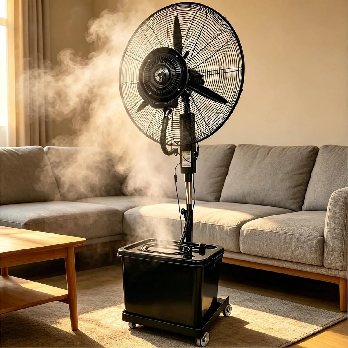 Ventilatore, 42 L, ruote di trasporto, industriale, oscillazione, Oscillazione 90°