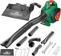 3in1 Soffiatore a Benzina 7000 rpm Sacco 45L Attrezzi Aspiratore Trituratore Aspirafoglie Verde
