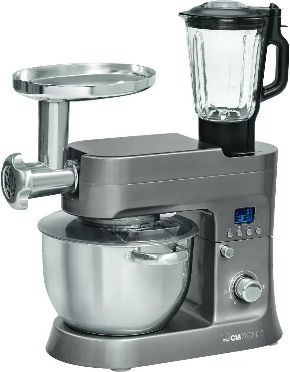 KM 3674 display LCD, titanio, Clatronic 263811, Impastatrice da cucina 4 in 1, 1200 W