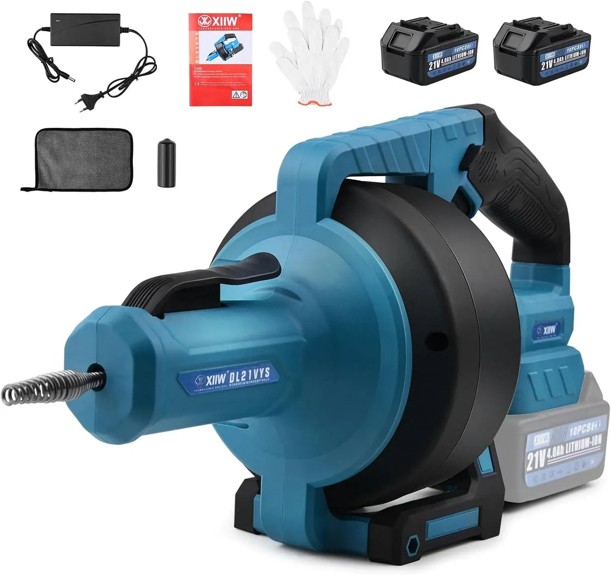Batterie, XIIW, senza fili, Sturatubi elettrico senza fili con Batterie 2 x 4,0 Ah