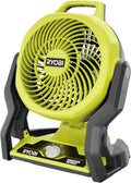 Ventilatore, 18 V, 850 m³/h, RYOBI RF18-0, portatile, 3 velocità, Testa Orientabile a 120°, Flusso d'Aria fino a 850 m³/h