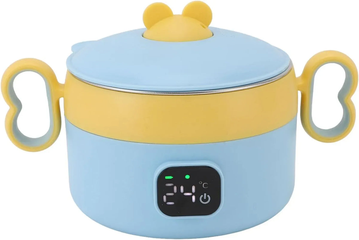 Cantiere, Viaggi, per Lunch Box Elettrico Portatile per Bambini, Scaldavivande Senza Fili Acciaio Inossidabile Temperatura Costante Automatica