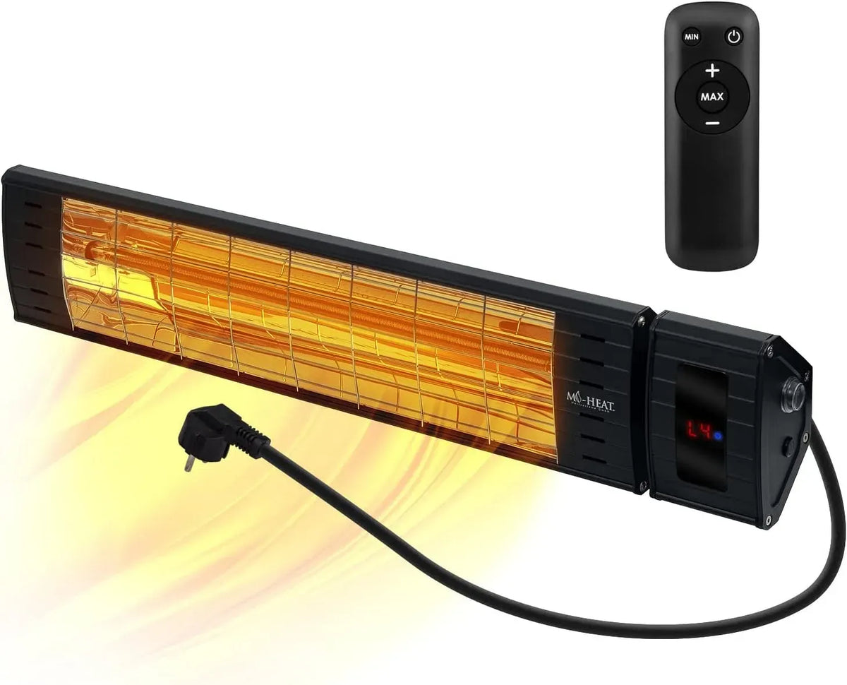 WIH-2300R telecomando, Mi-Heat Stufa a infrarossi, 2300 Watt, 4 livelli di riscaldamento, IP65 per esterni, alloggiamento in metallo