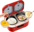 Cuociriso, cuociriso elettrico, 1,5 L, ampio serbatoio, professionale, rivestimento antiaderente, rosso