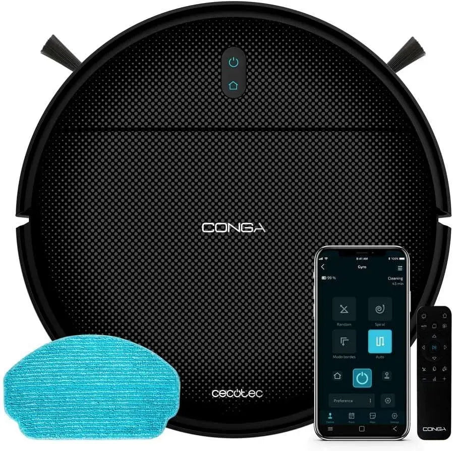 Cecotec Robot aspirapolvere, 6 programmi, Autonomia 120 Minuti, App Remote Control, 1000 Pa, 2 spazzole laterali