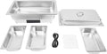 Scaldavivande elettrico in acciaio inox, controllo della temperatura, 3 scomparti, 9 l, 600 W, touch screen, per buffet