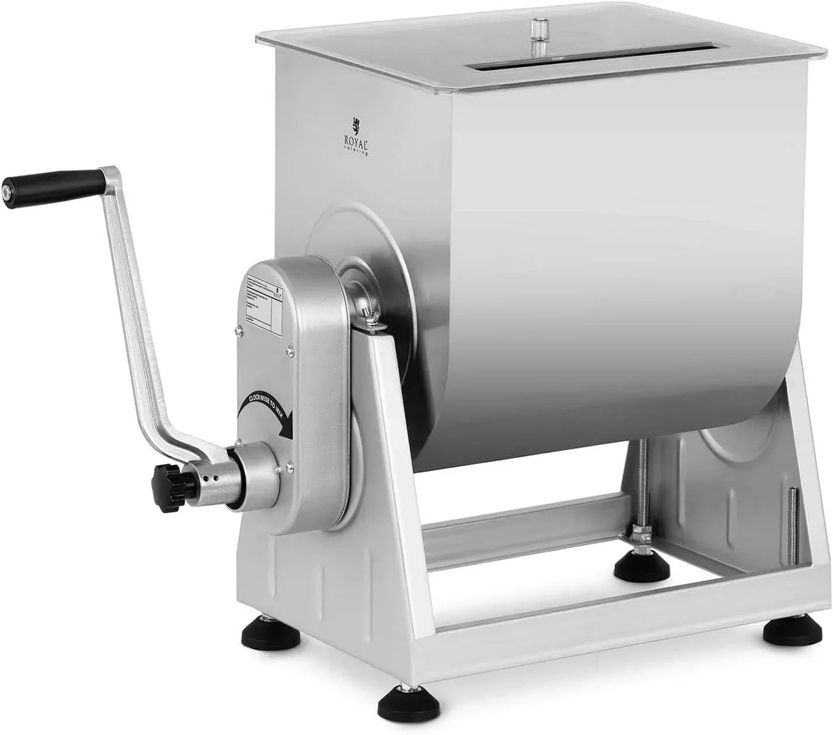 RC-MMA28 Acciaio inox, 28 L, Royal Catering Impastatrice Per Carne E Salumi Manuale Mescolatrice Per Macelleria