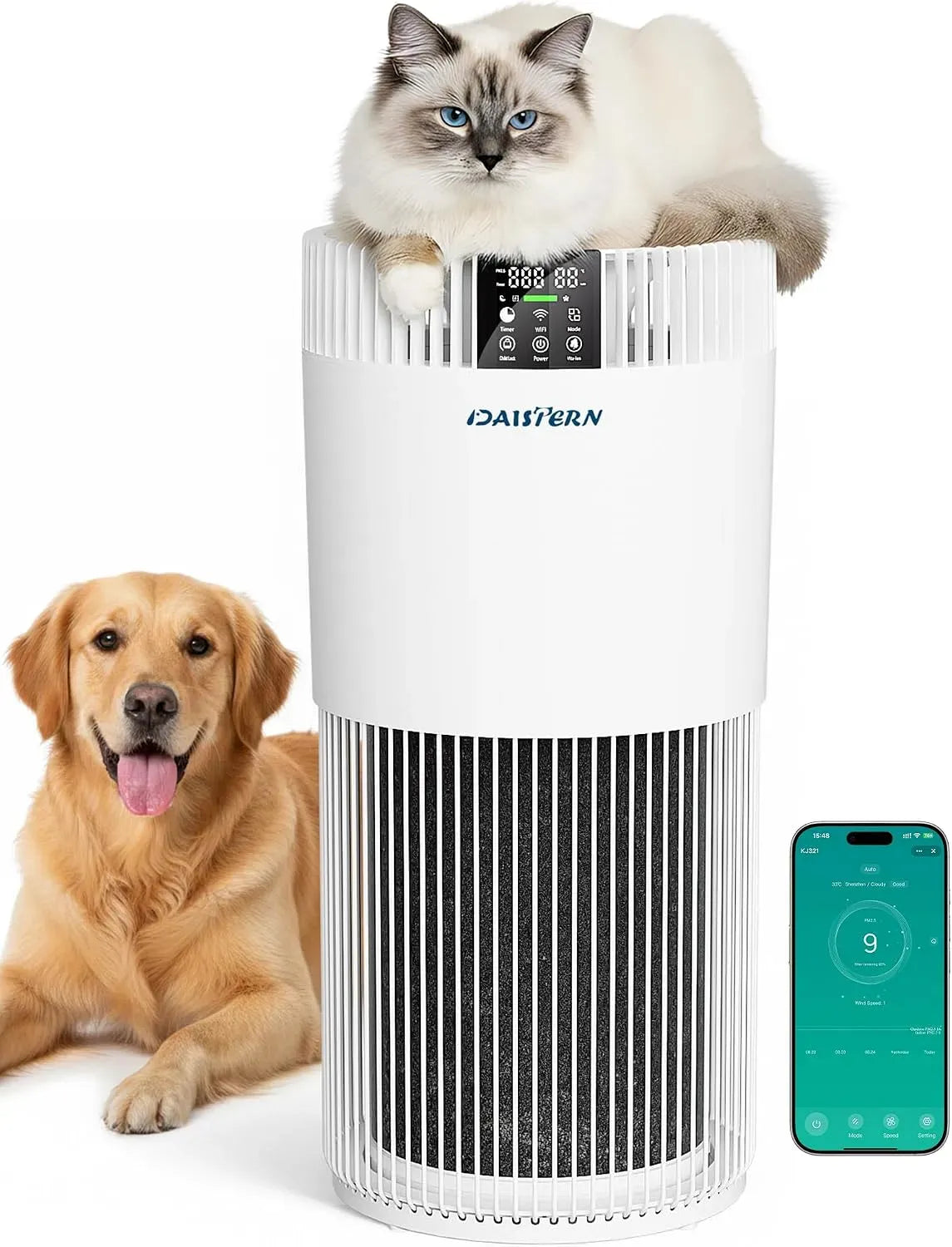Purificatore d'aria, depuratore d'aria, 78 m, Purificatore d'Aria Intelligente per Animali Domestici 78m²