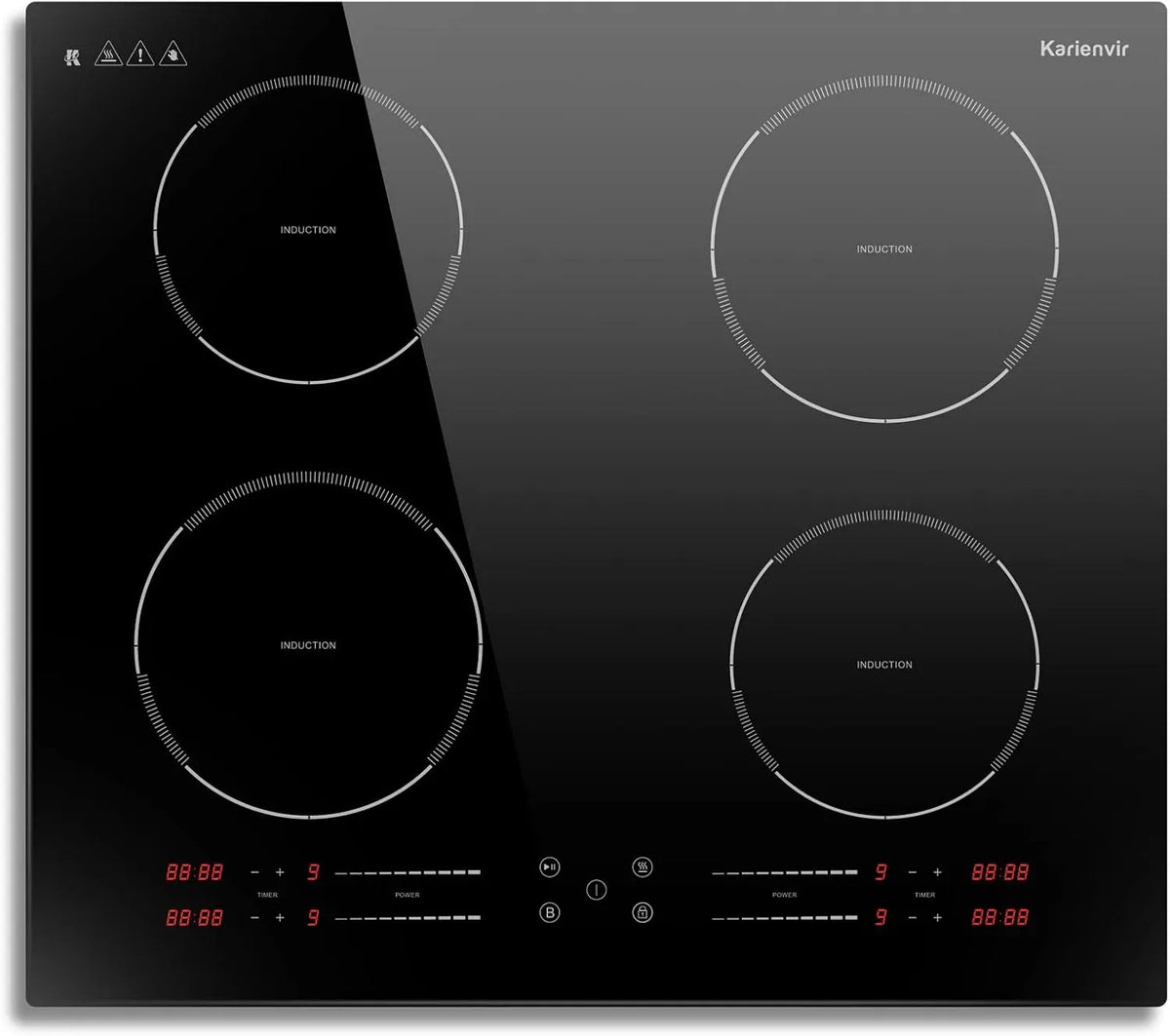 Piano cottura a induzione, 60 cm, 7200 W, piastra a induzione, Boost, da incasso