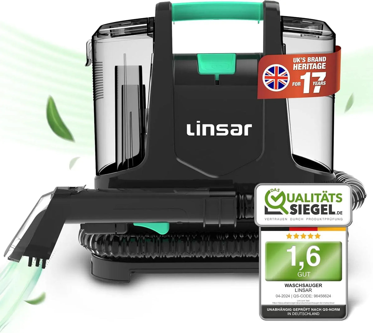 Aspirapolvere, 400 W, ampio serbatoio, tappezzeria e tappeti, 2 accessori, Cavo da 3,3 m