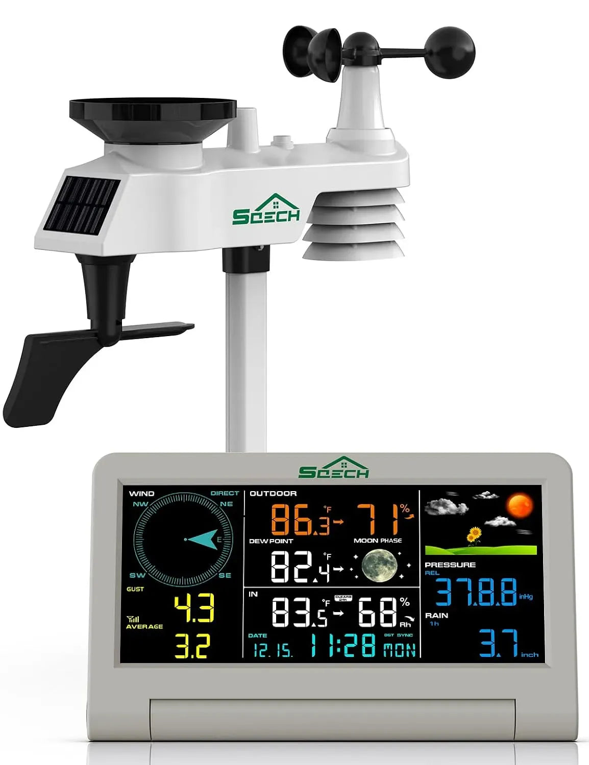 SQECH 7 Stazione, Sensore, stazione meteorologica wireless, esterno