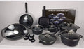 A861 Batteria, 26 Pezzi, Pietra, bavaria Batteria Set pentole Pietra lavica Biologica Antibatterica 26 Pezzi con coperchi + omaqggio Set coltelli