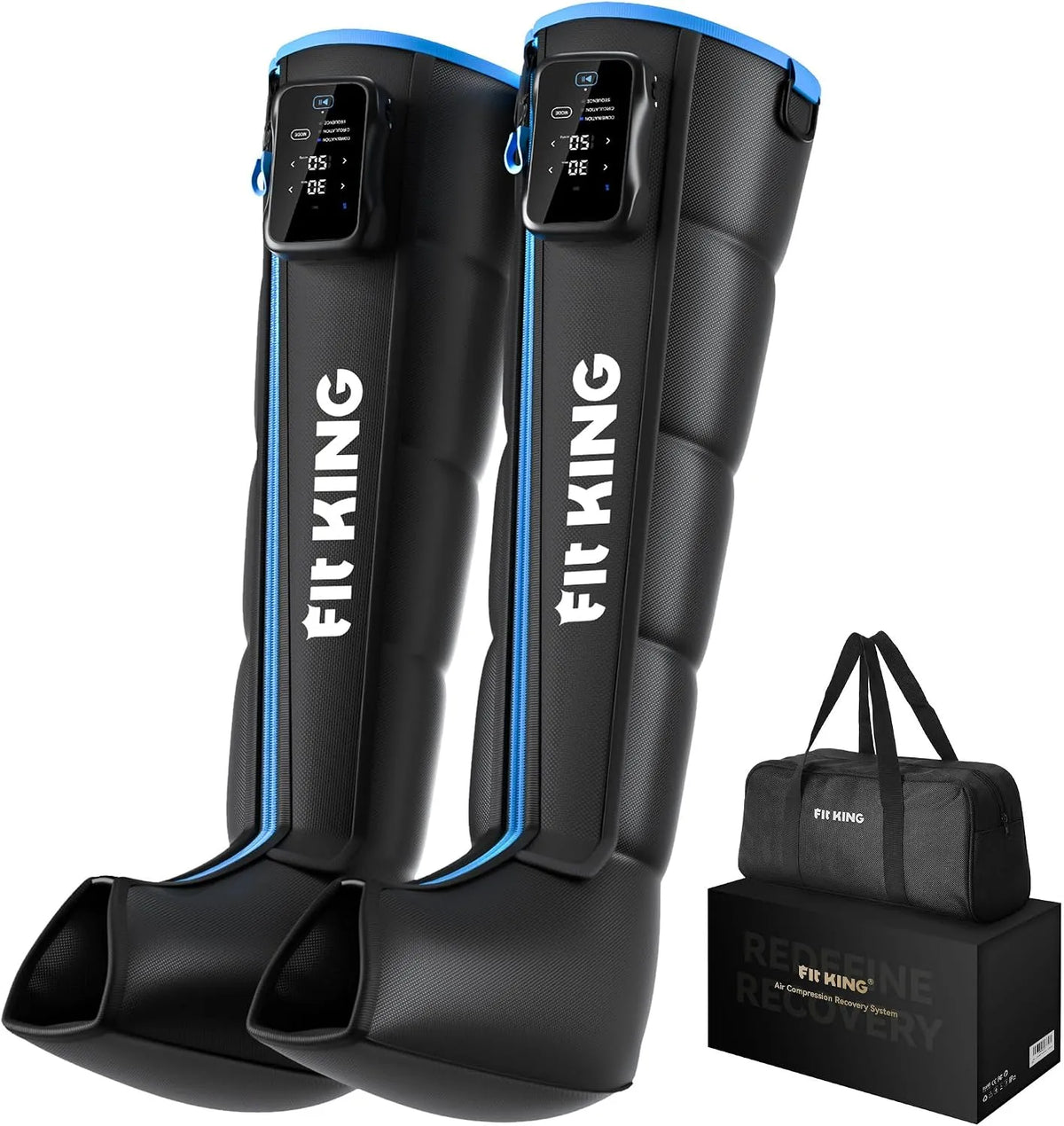 Pressoterapia, dispositivo pressoterapia per gambe, Bluetooth, senza fili, per Casa Gambe Senza Fili Sincronizzazione Bluetooth, FIT KING