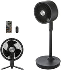 Google 2-in-1 45h Ventilatore, 36 dB, Google Assistant, Alexa e Siri, nero, Portata 20m, 5 Velocità + Turbo, App