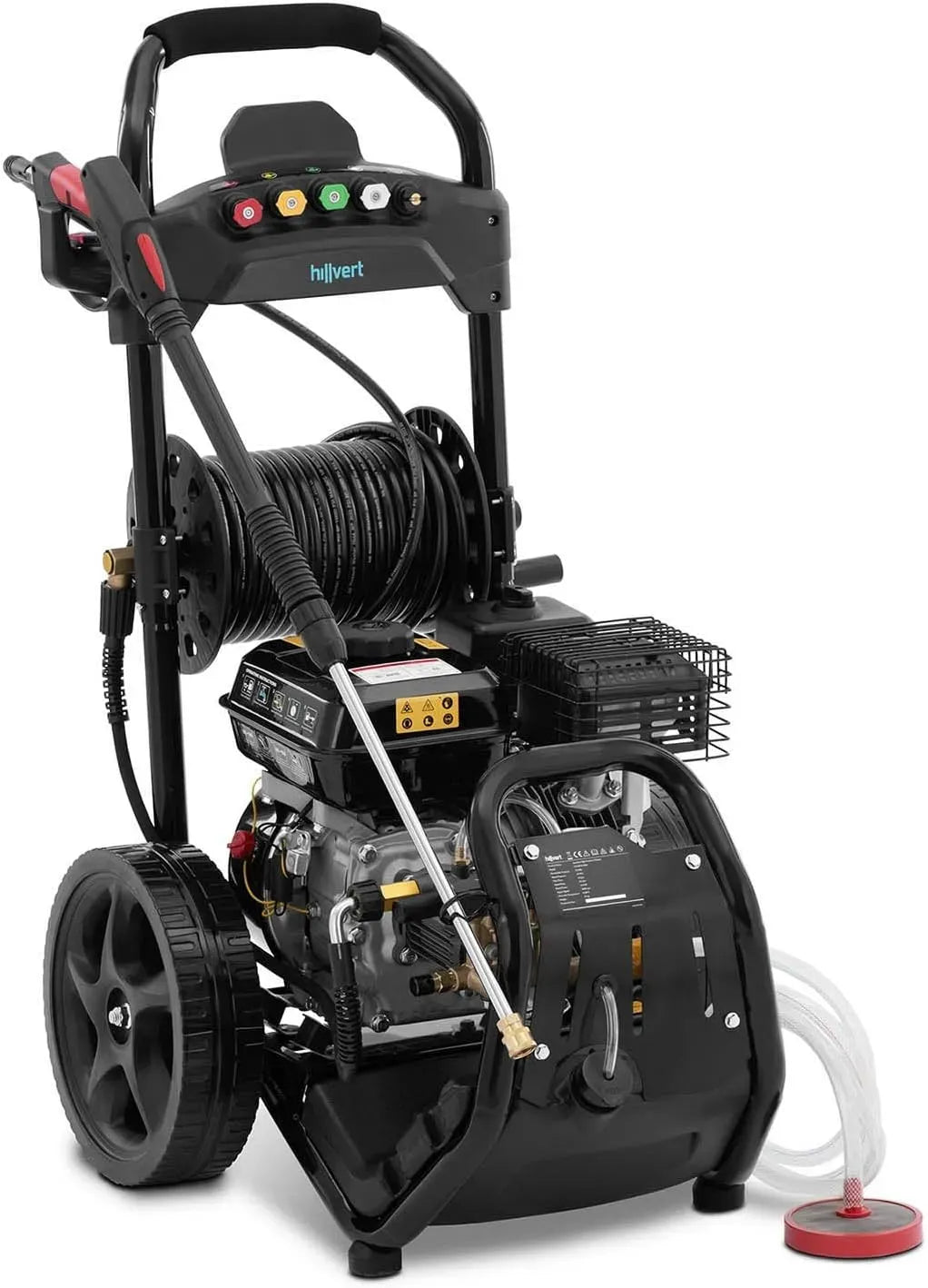 Idropulitrice W 7, 4500 W, pulitrice ad alta pressione, Idropulitrice benzina 4500 CV 200 bar 20 m Hillvert