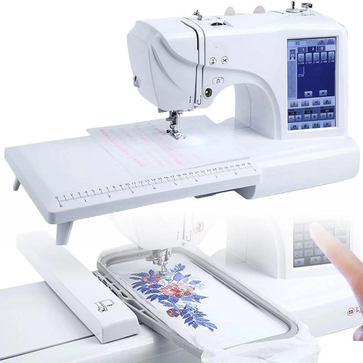 X 9 Macchina per Cucire, Macchina da Ricamo, ricamatrice elettrica, touch, display LCD, per Cucire e ricamare