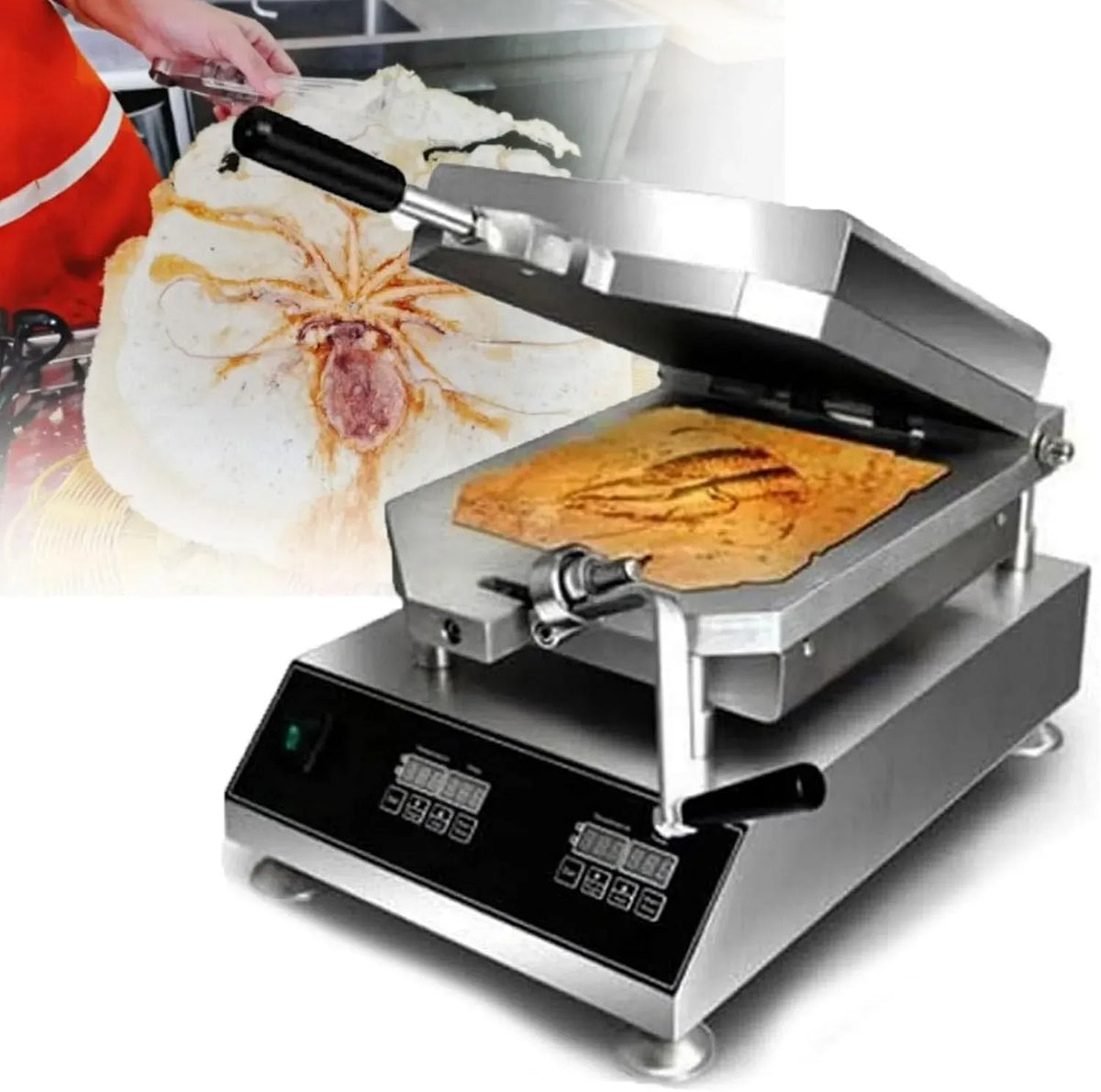 macchina per torte, 300x300mm, per gamberi, torrefazione per pancake per snack bar e uso domestico