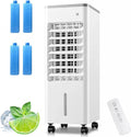 Display LED, Unità Climatizzatore Portatile, per Basso Rumore per Casa, Raffrescatore d'Aria Evaporativo 3 in 1 con 4 Contenitori per Ghiaccio e