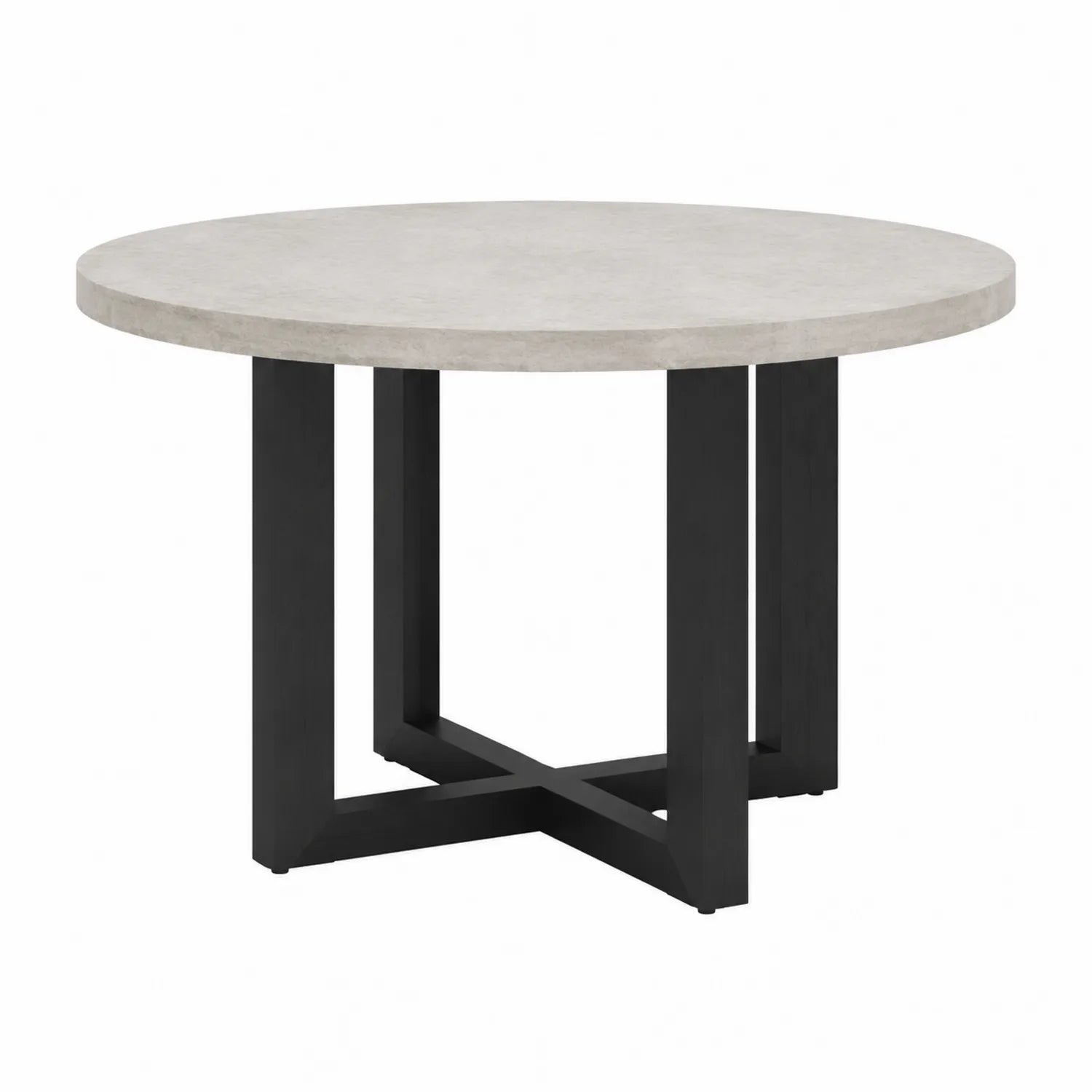 Tavolo da pranzo rotondo in cemento composito e acciaio Ø 120 cm