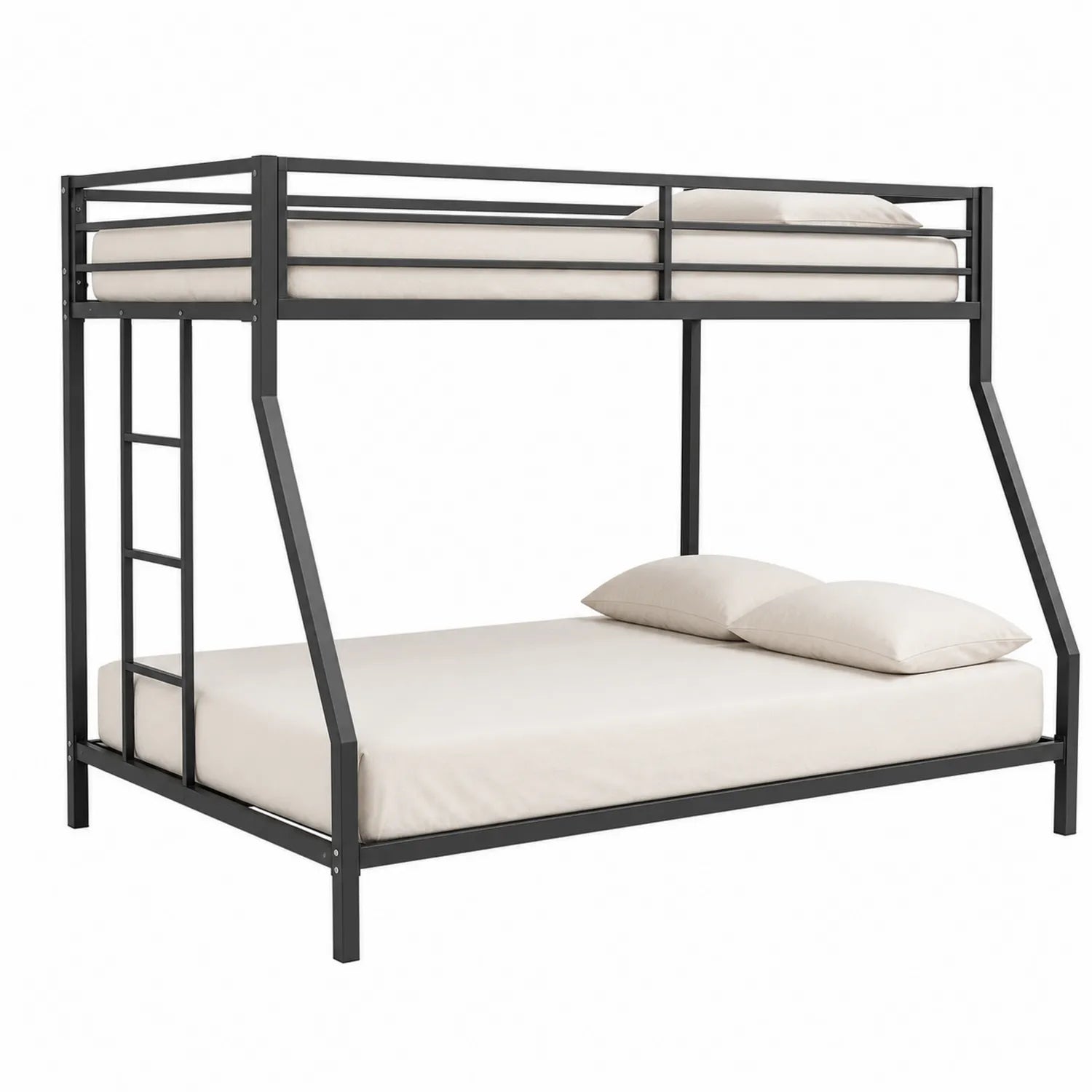 Letto a Castello in Metallo Nero con Materassi