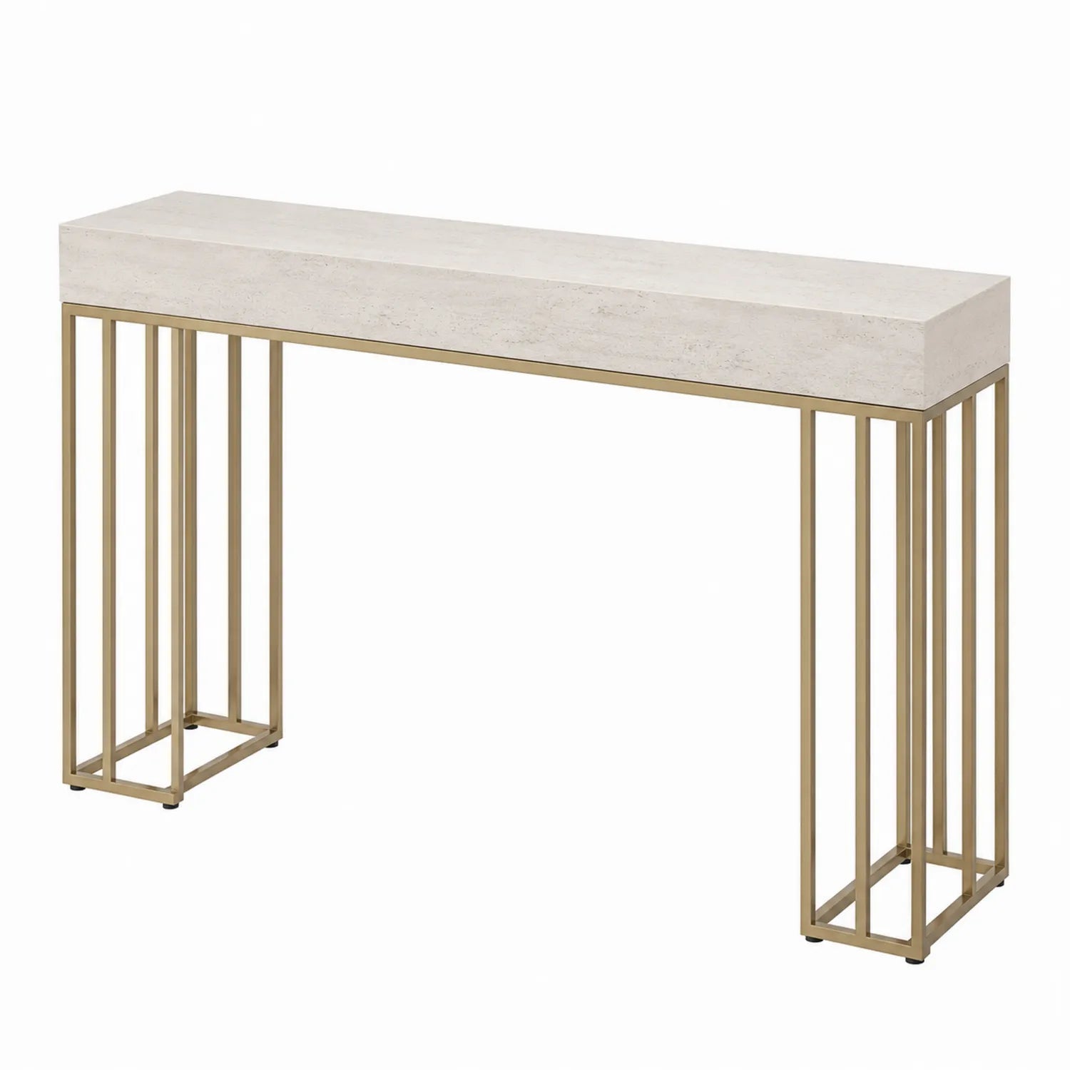 Consolle rettangolare in marmo e metallo 120x40x80 cm