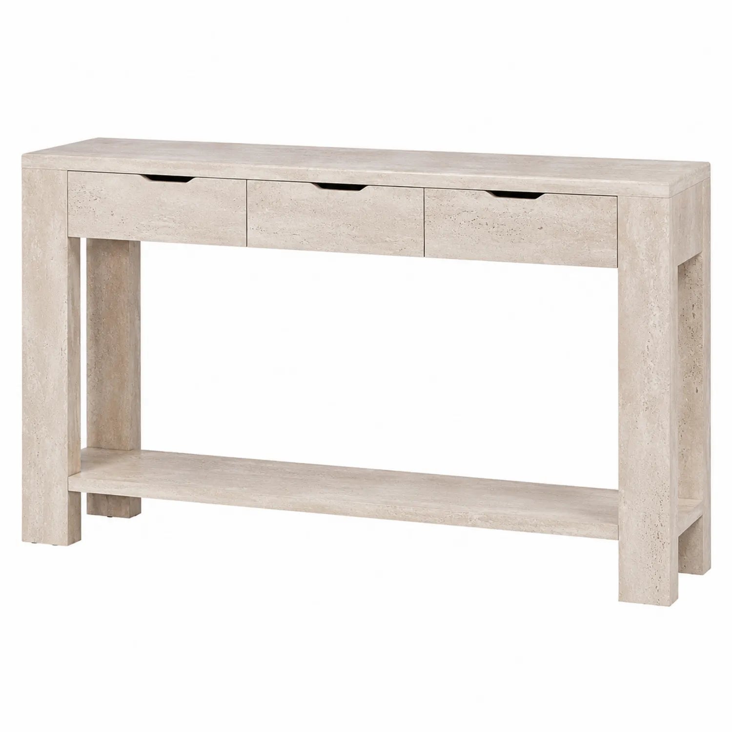 Consolle Rettangolare con Cassetti in Legno Effetto Cemento 120x35x80 cm