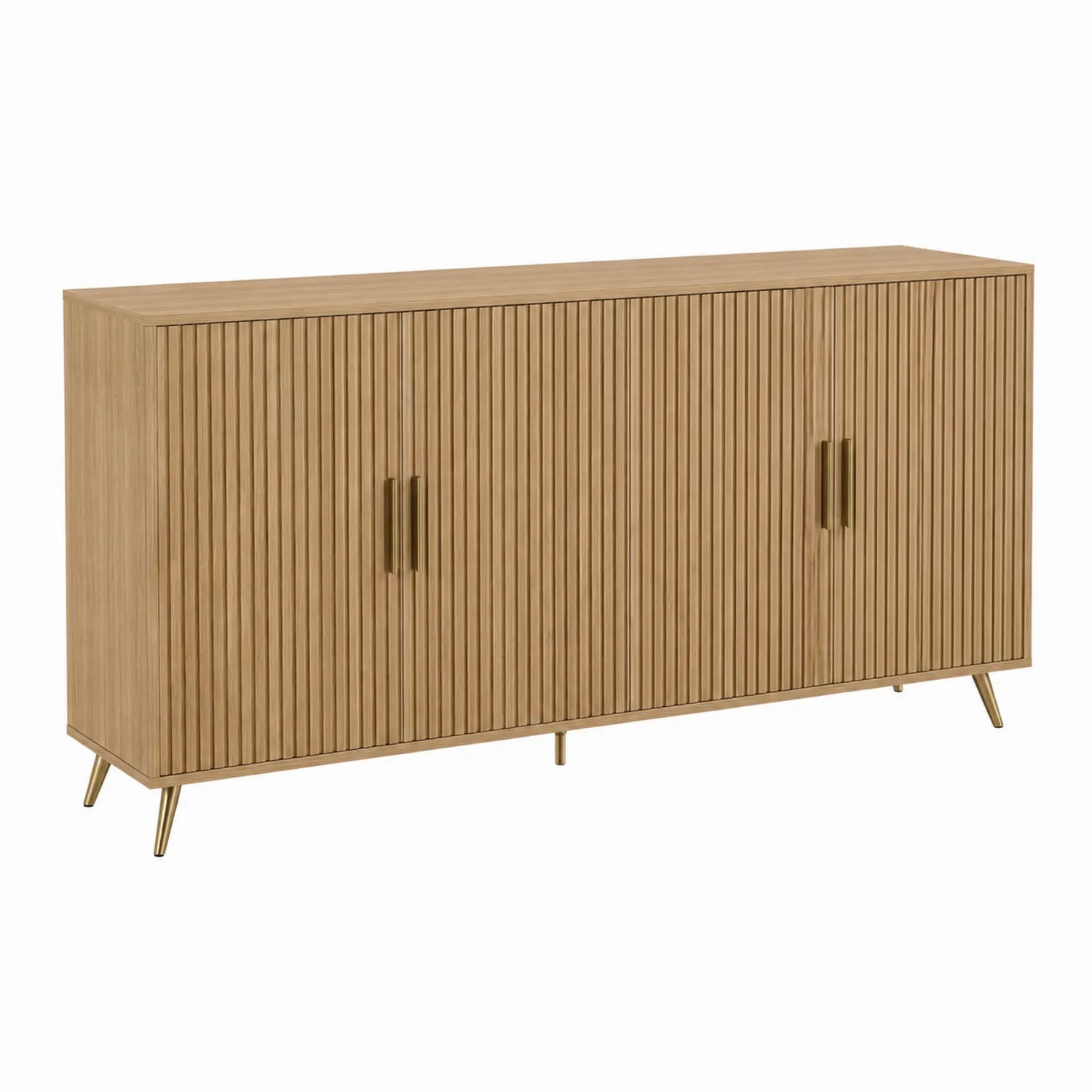 Credenza in legno con ante marrone chiaro 160 cm