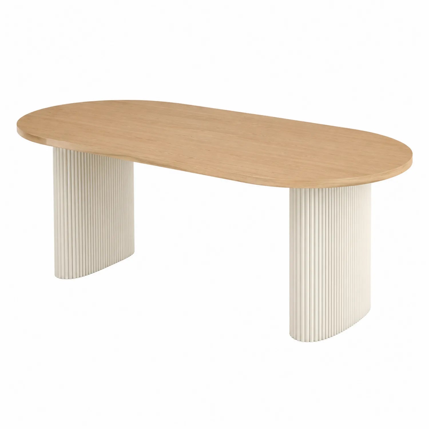 Tavolo da pranzo ovale in legno e MDF