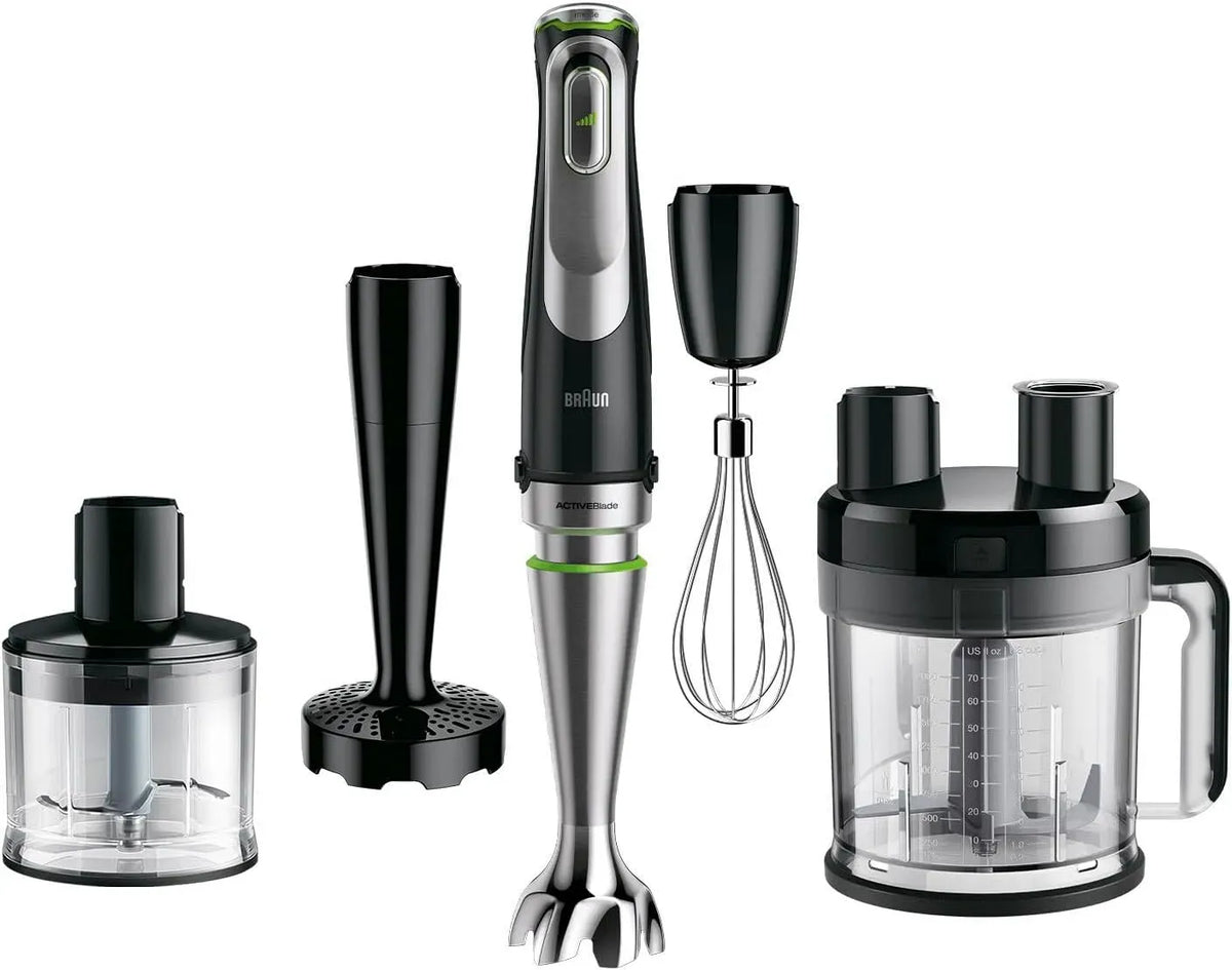 Braun MQ9187XLI Robot da cucina, 1,2 L, 1200 W, nero, Bicchiere 600 mL, MultiQuick 9