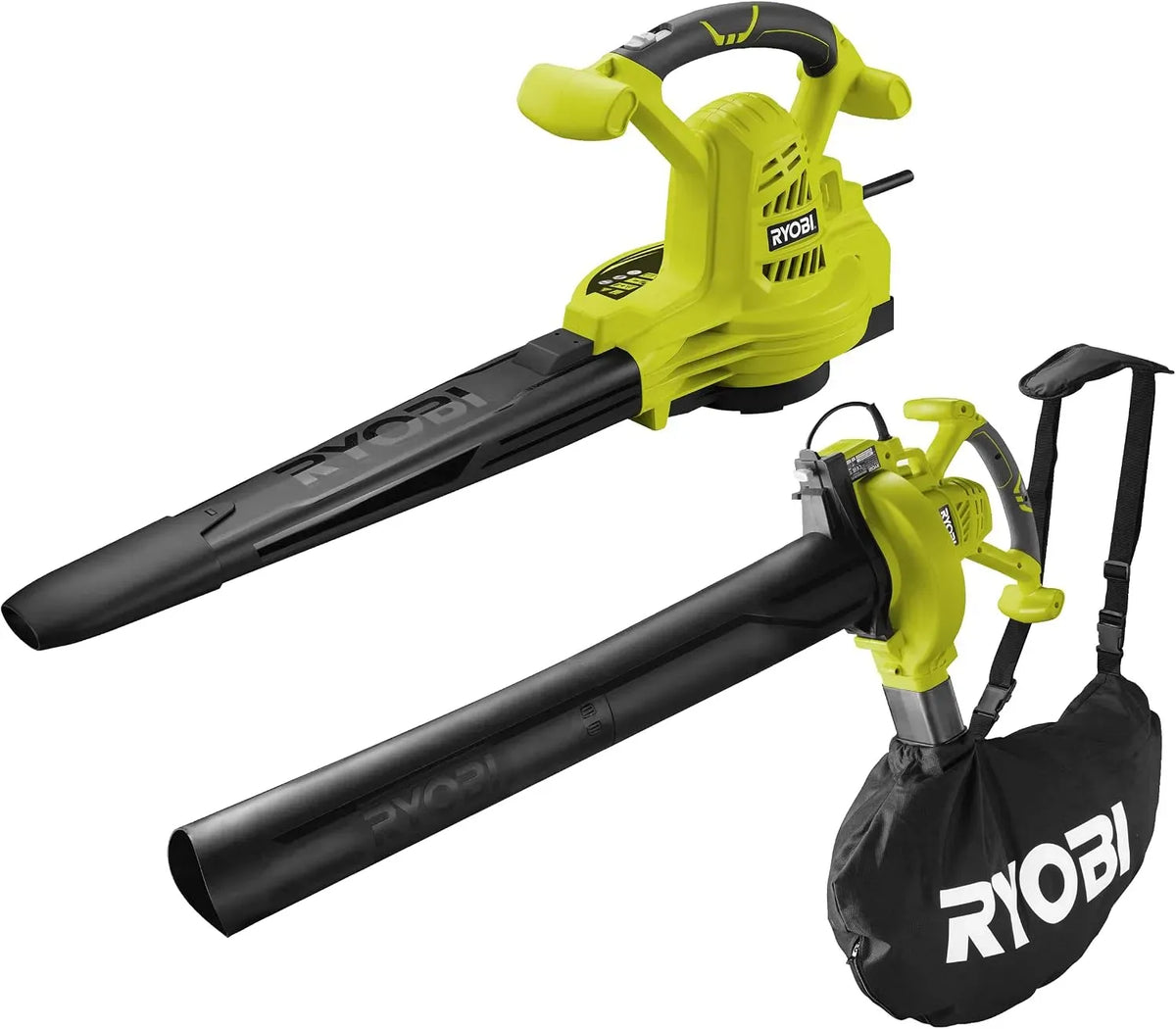 RBV2800CSV Tubo Removibile, Impugnatura Ergonomica, Soffiatore Aspiratore Trituratore Elettrico 2800W, Velocità Aria 345 km/h, Triturazione 16:1