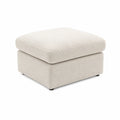 Poggiapiedi quadrato in tessuto bouclé beige 65x65x40 cm