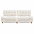 Divano modulare in tessuto a coste beige 300x100x85 cm