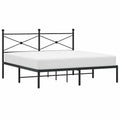 Letto Matrimoniale in Metallo Nero 160x200 cm