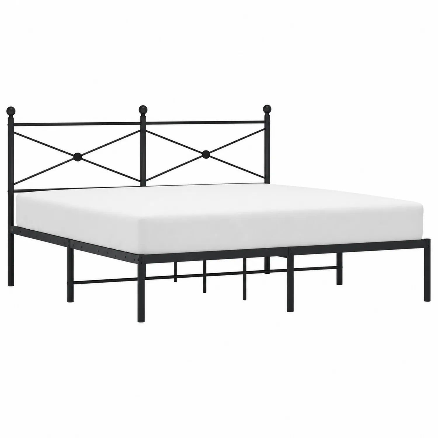 Letto Matrimoniale in Metallo Nero 160x200 cm