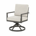 Sedia Girevole in Alluminio con Cuscino Grigio e Beige