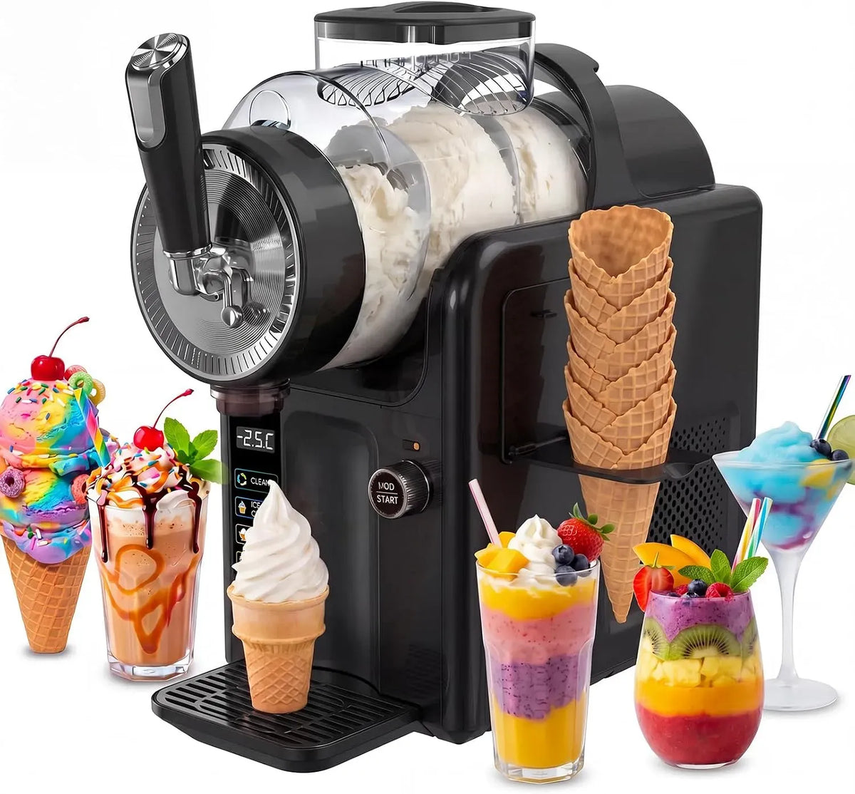 Macchina per Granita, Macchina per slushy, 2 L, 6 programmi